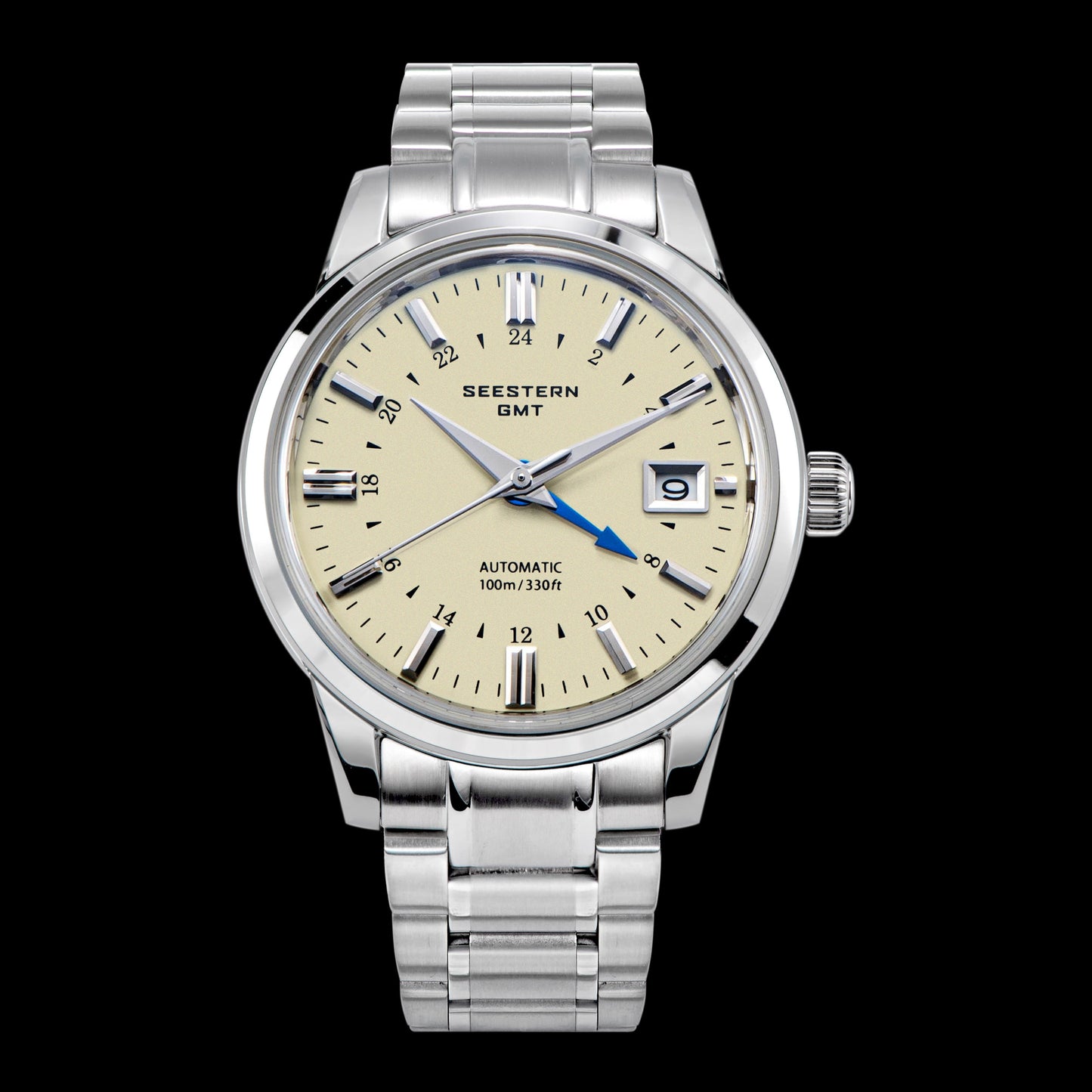 Seestern S446 GMT Watch Creamy Dial (Seiko NH34 GMT movement)