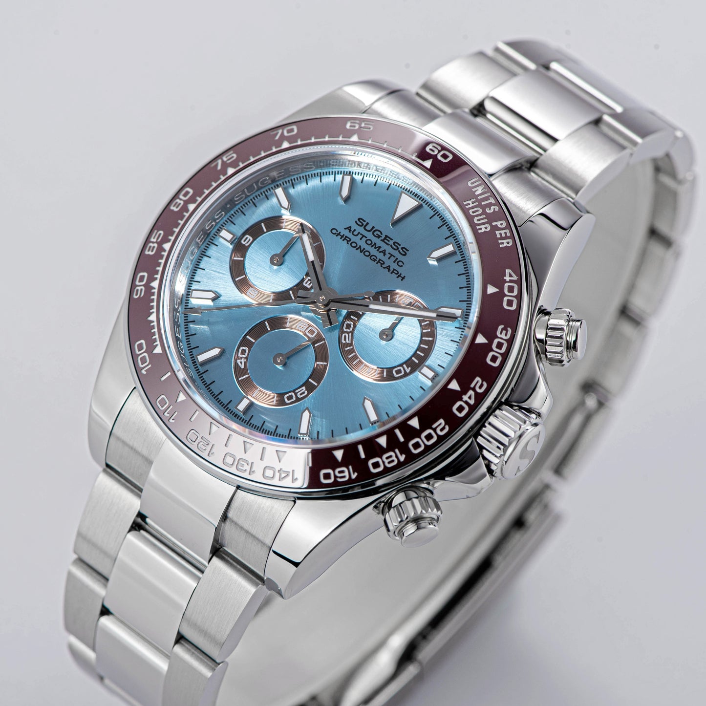 Automatic Chronograph S418-2.001 White Dial Stainless Steel Bezel Professional