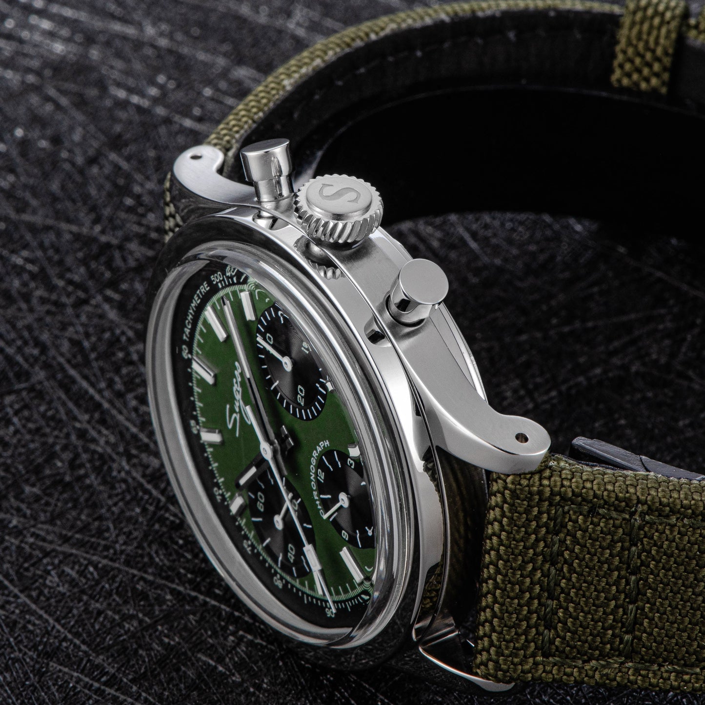 Chrono Heritage S411-1902 S411 Green Dial Swan Neck Regulator (Limited Edition)