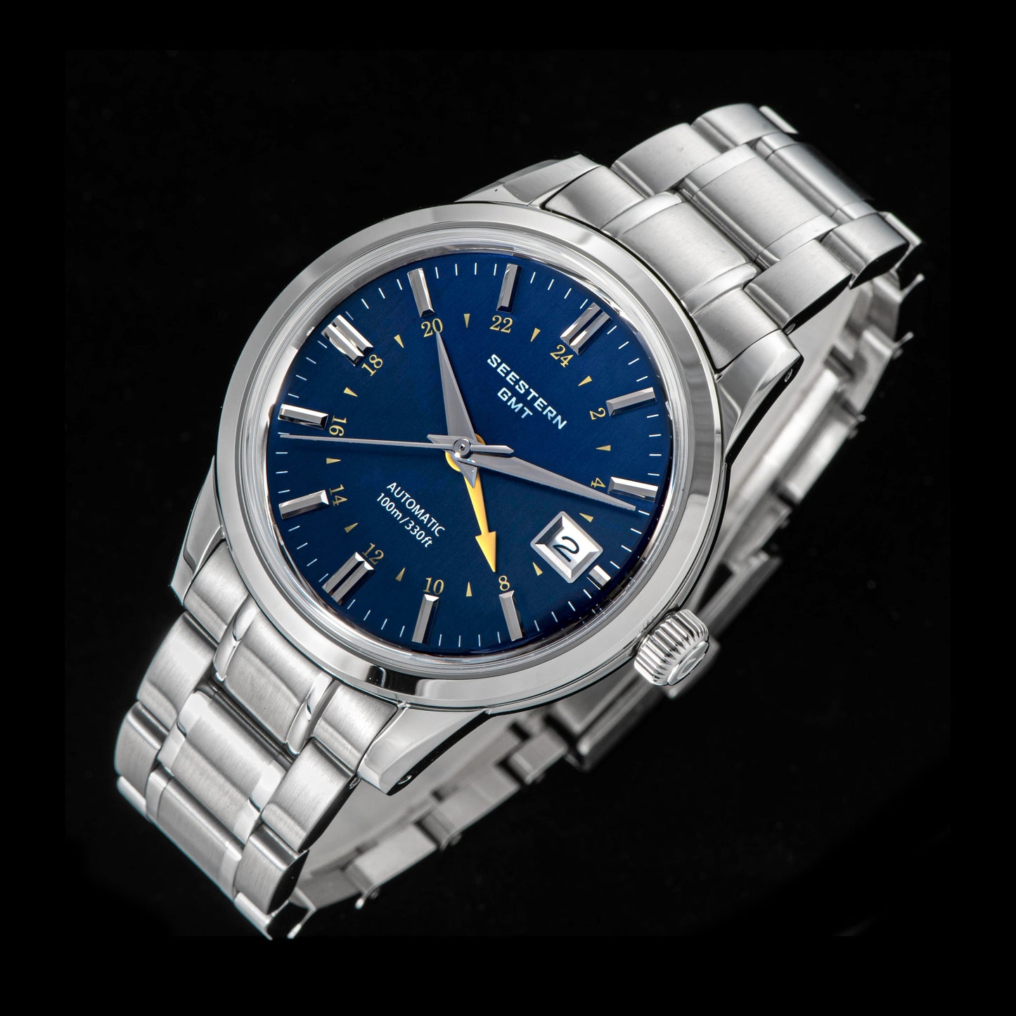 Seestern S446 GMT Watch Deep Blue Dial (Seiko NH34 GMT movement)