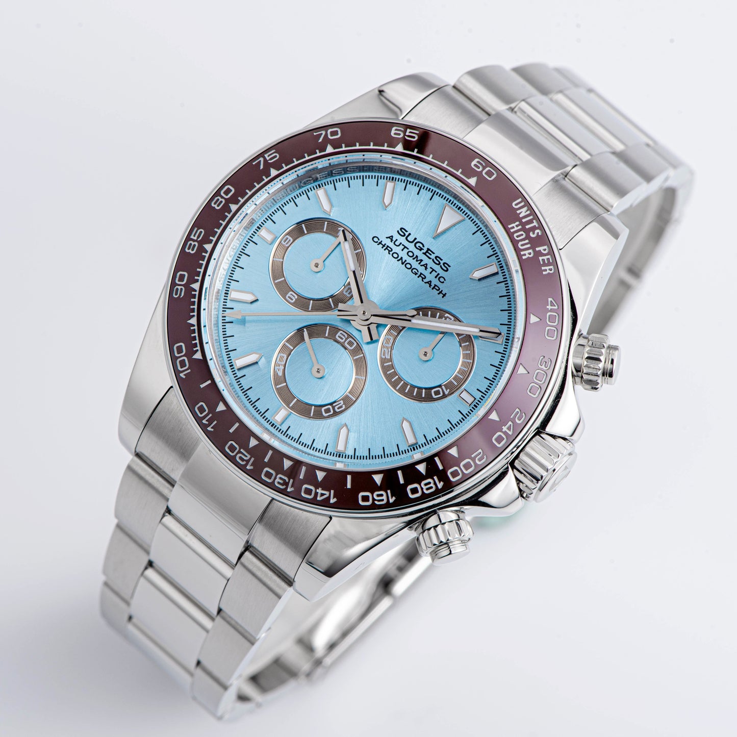 Automatic Chronograph S418-2.006 Ice Blue Dial Ceramic Bezel Professional