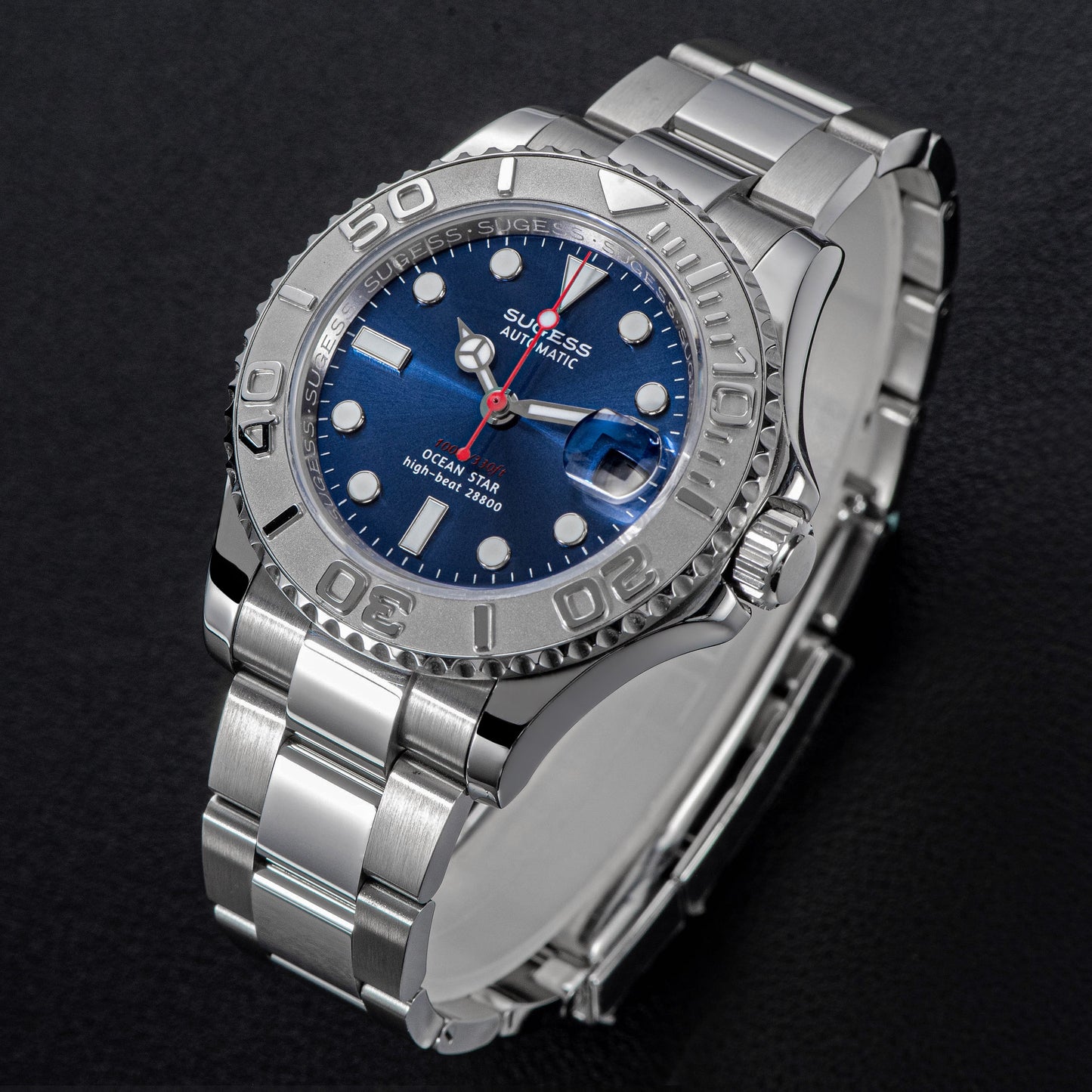 Ocean Star S450 YM Diver Watch ST2130 Stainless-Steel Bezel Blue Dial Limited Edition