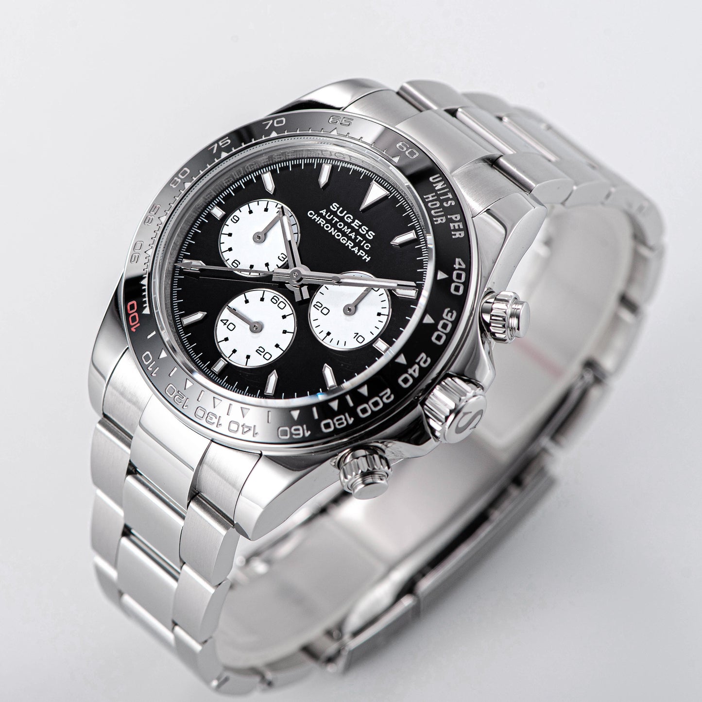 Automatic Chronograph S418-2.002 White Dial Ceramic Bezel Professional