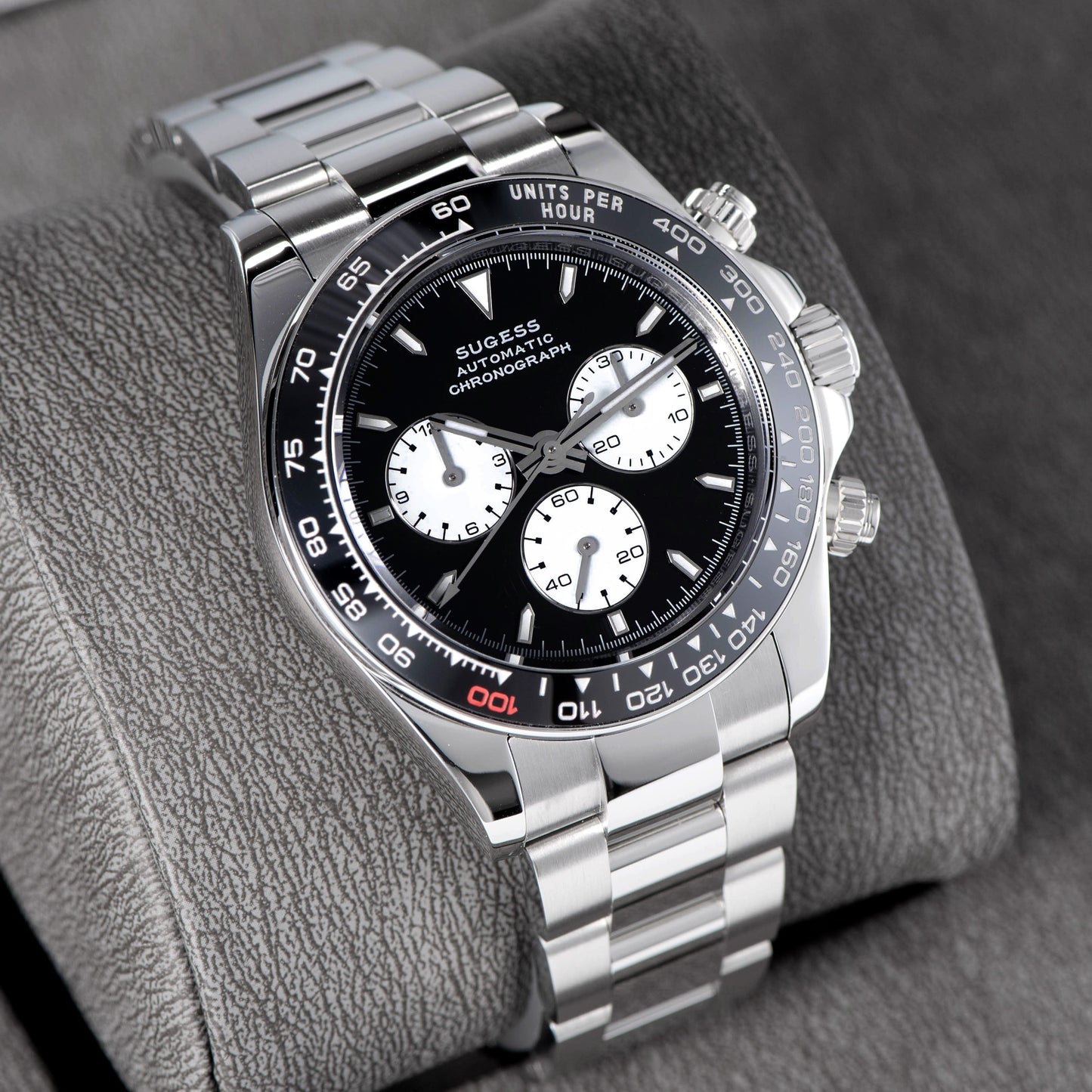 Automatic Chronograph S418-2.004 Black Dial Stainless Steel Bezel Professional