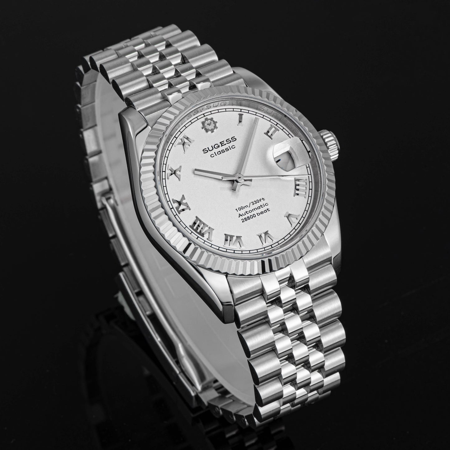 Automatic Classic S447 36mm White Dial Fluted Bezel Jubilee Bracelet ST2130