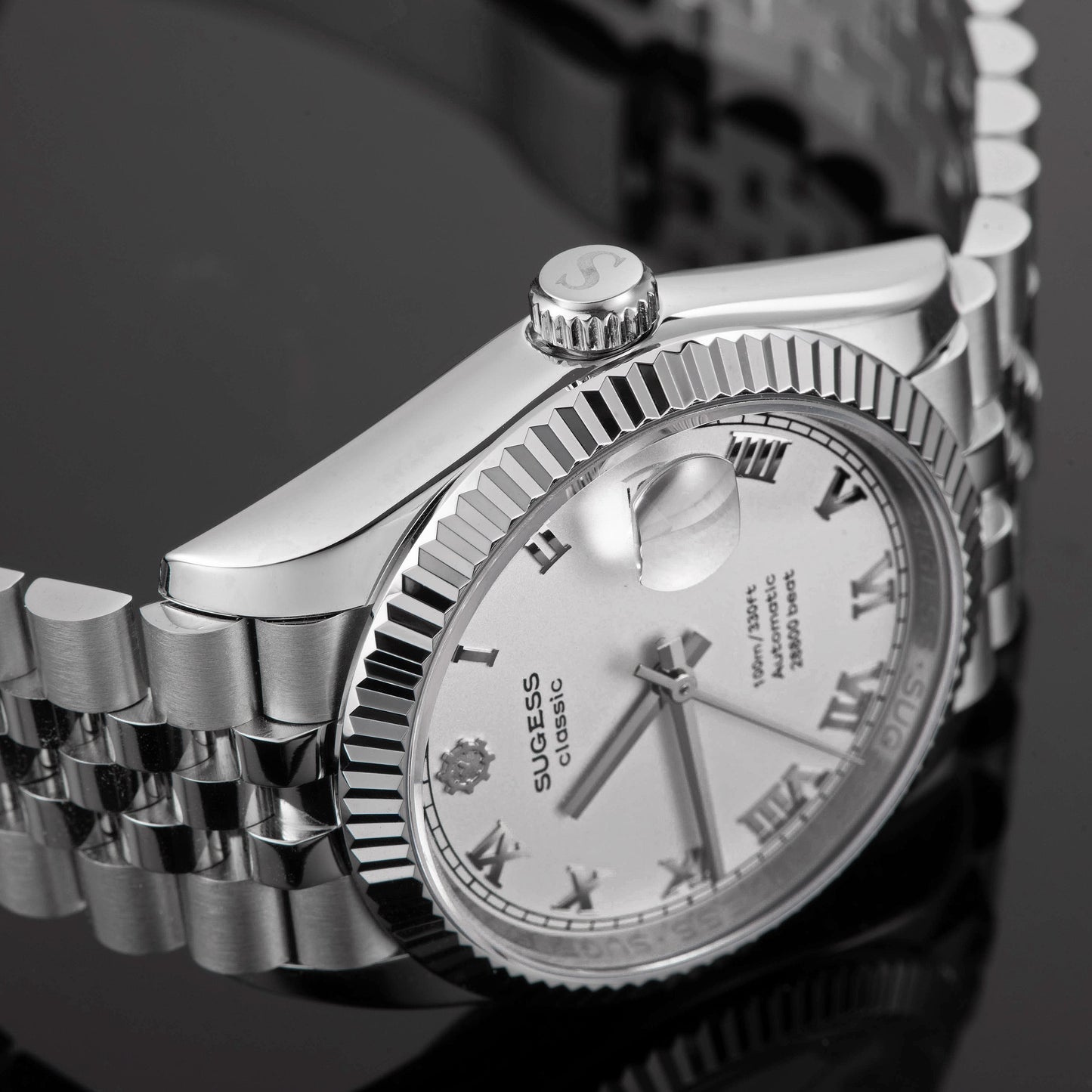 Automatic Classic S447 36mm White Dial Fluted Bezel Jubilee Bracelet ST2130