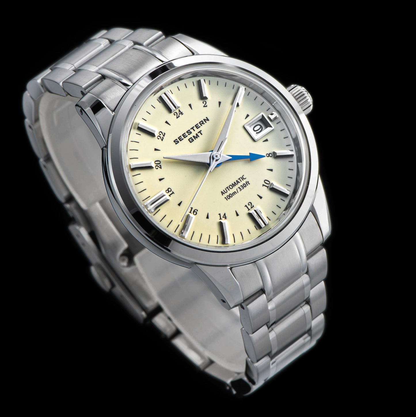 Seestern S446 GMT Watch Creamy Dial (Seiko NH34 GMT movement)