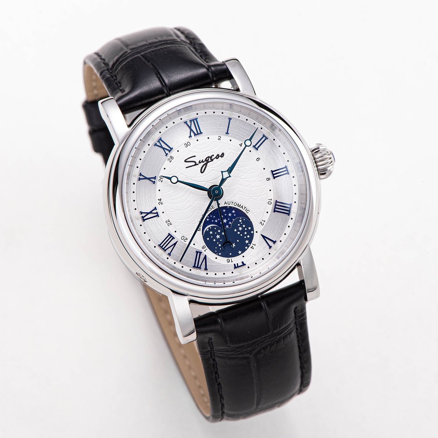 MoonPhase Master SU2108SZ Stainless-Steel Moon Phase Blue Indices