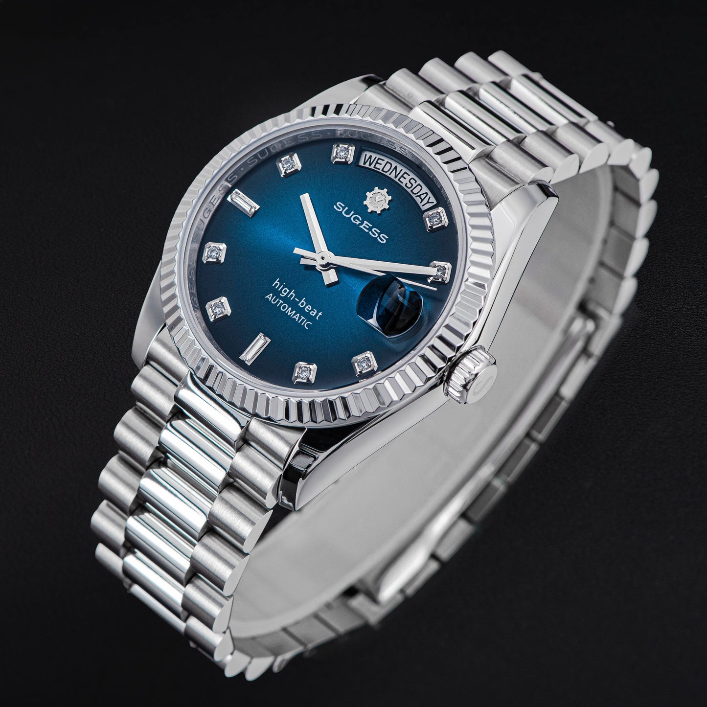 Heritage S449 DD Date and Day Display DD36 36mm Stainless Steel Blue Dial Automatic