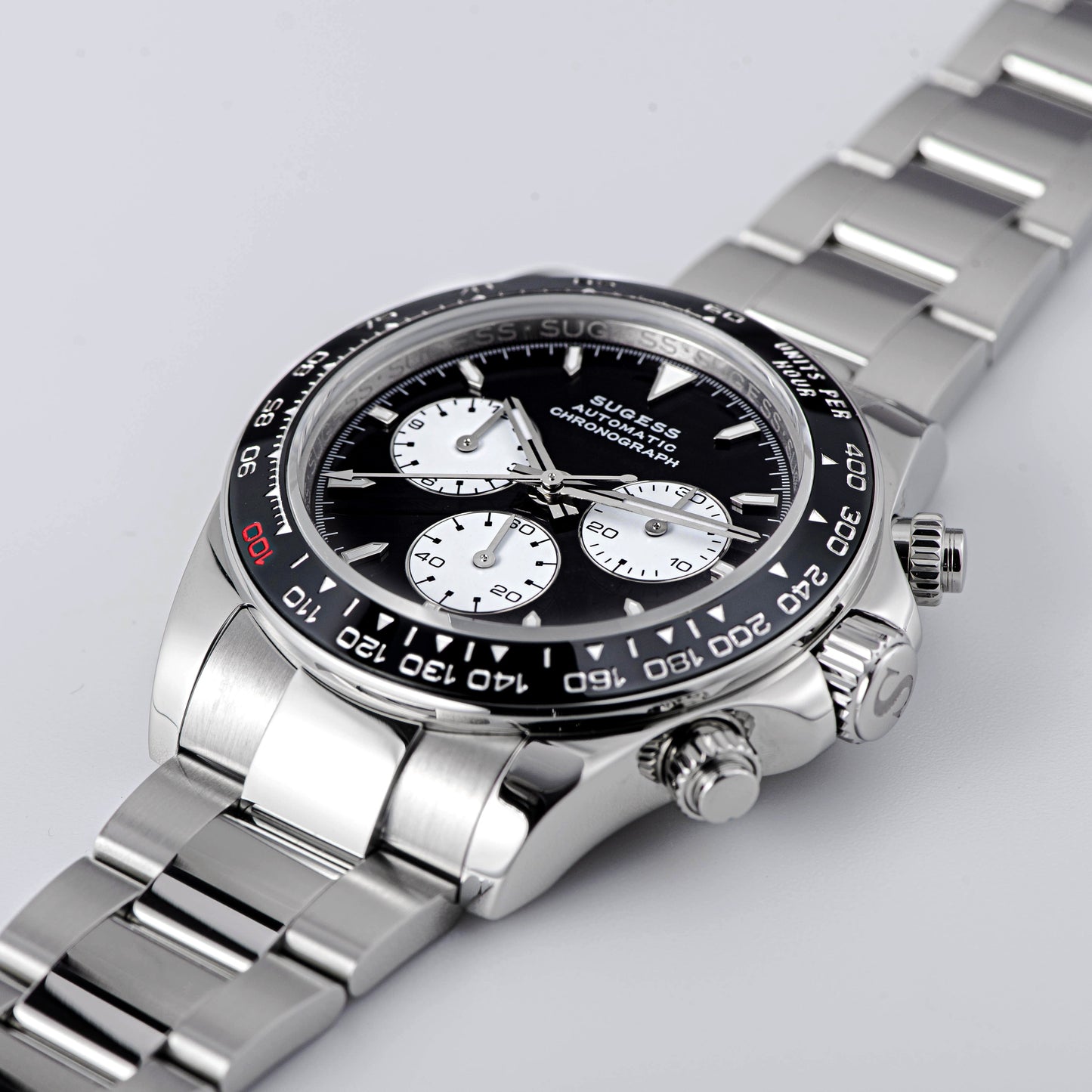 Automatic Chronograph S418-2.001 White Dial Stainless Steel Bezel Professional