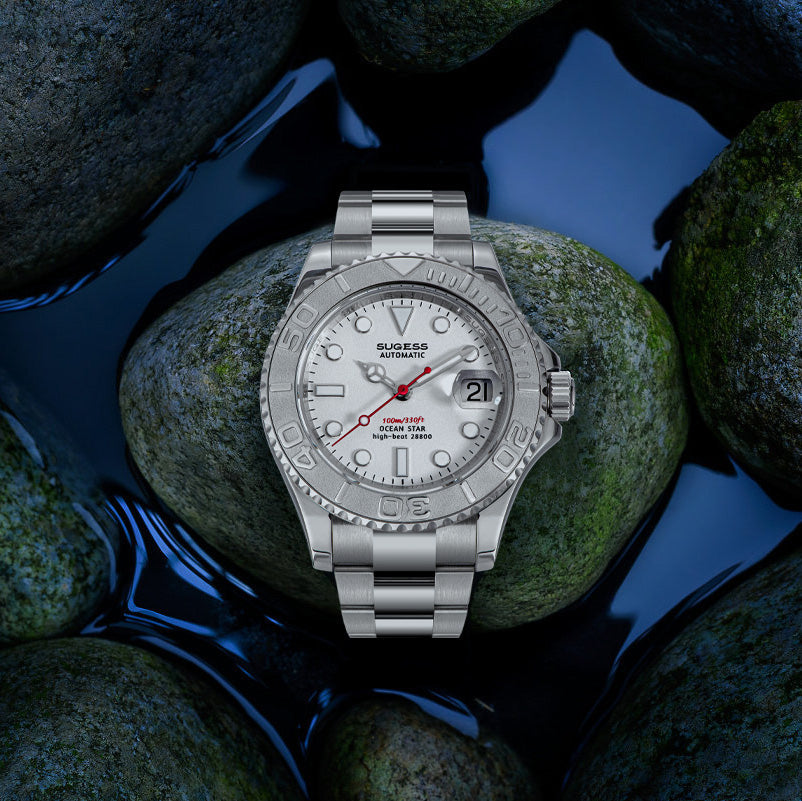 Ocean Star S450 YM Diver Watch ST2130 Stainless-Steel Bezel White Dial Limited Edition