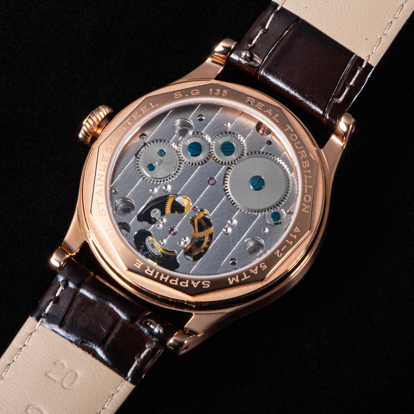 Tourbillon Master SU8000MRBL Rose Gold Case Blue Dial