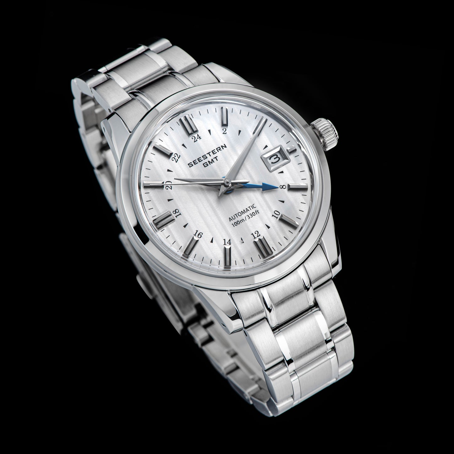 Seestern S446 GMT Watch White Dial (Seiko NH34 GMT movement)