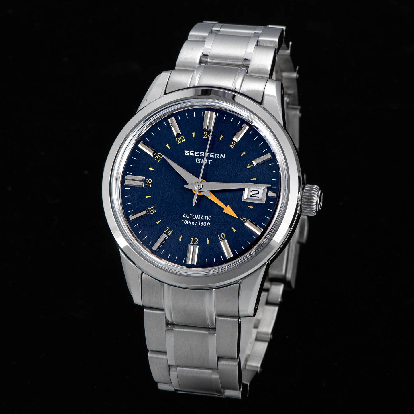 Seestern S446 GMT Watch Deep Blue Dial (Seiko NH34 GMT movement)