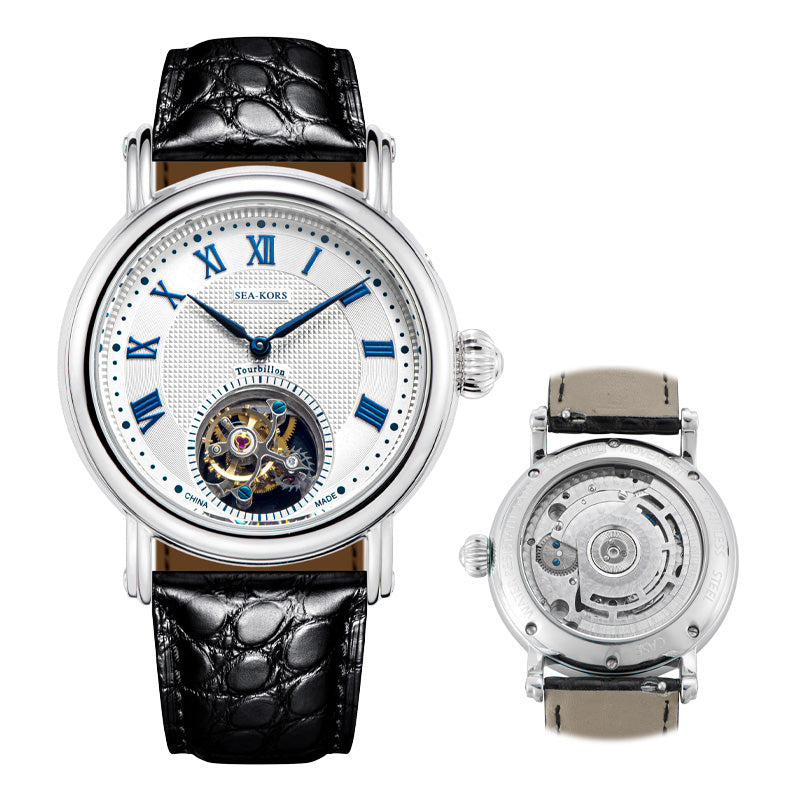 Seakors Tourbillon SE8002SW Blue Indexes Automatic Movement