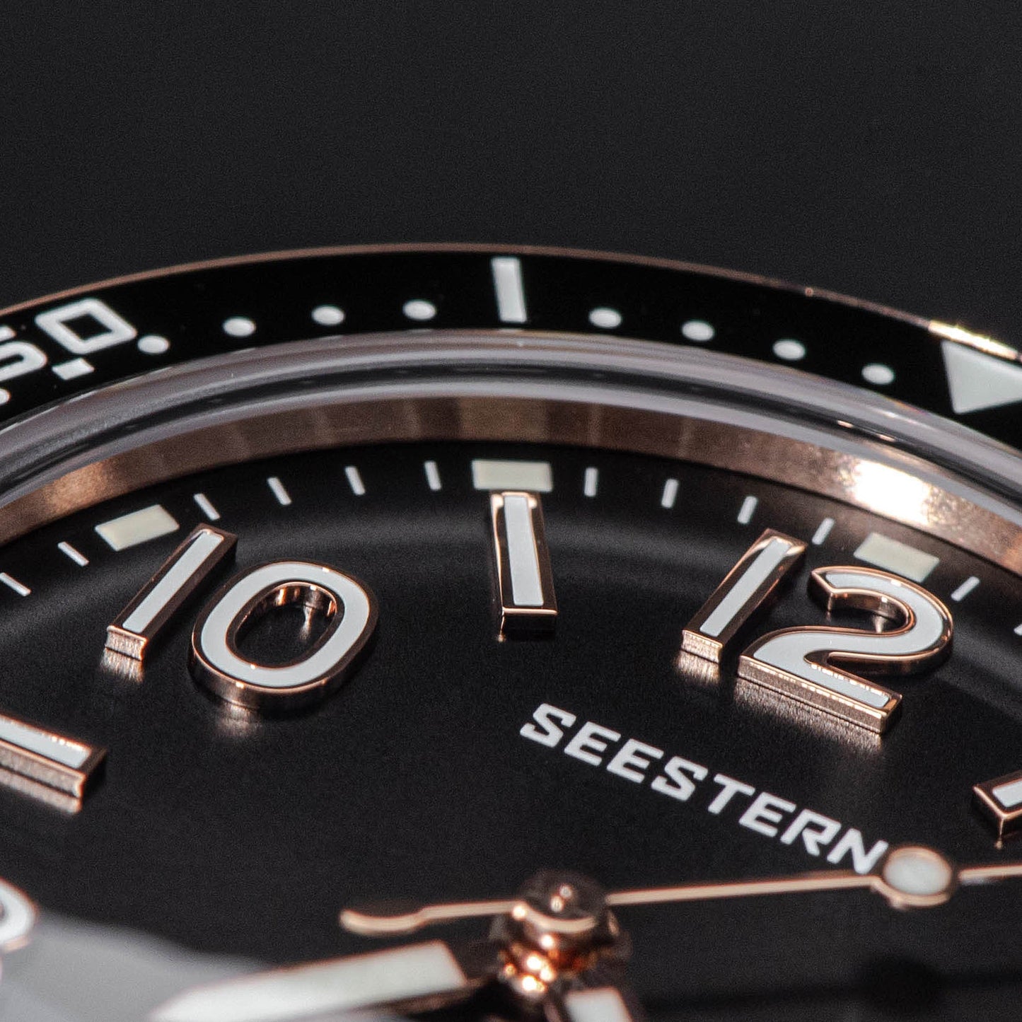 Seestern S435 Professional Diver Rose Gold Rubber Band (Seagull ST2130 movement)