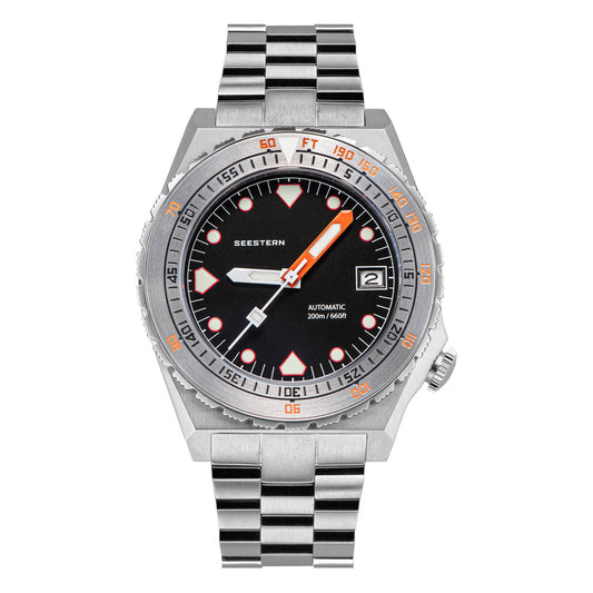 Seestern Vintage 407 600T Black Dial Ceramic Bezel