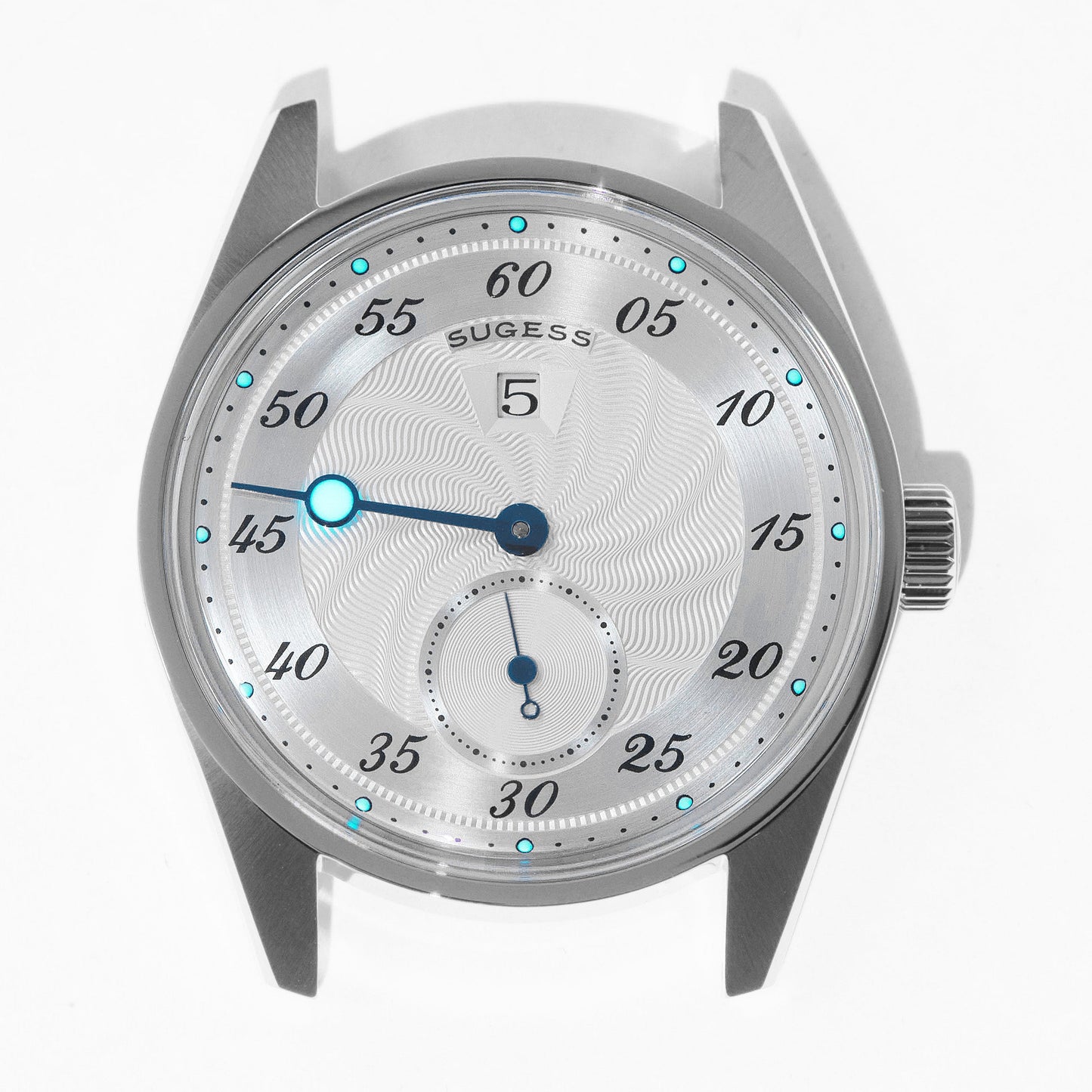 Automatic S451-1 Light Blue Dial Jumping Hour One Pointer Stainless Steel