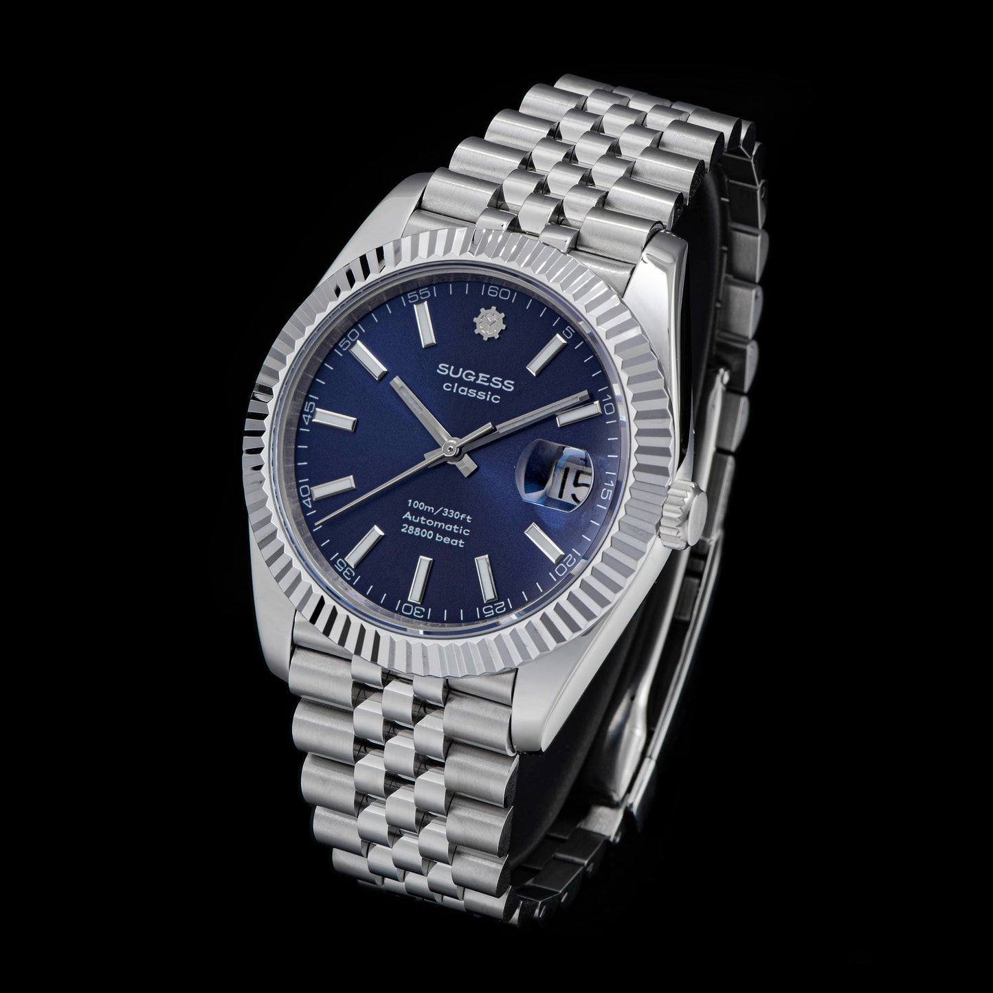 Automatic Classic S448 Deep Blue Dial Fluted Bezel Jubilee Bracelet ST2130