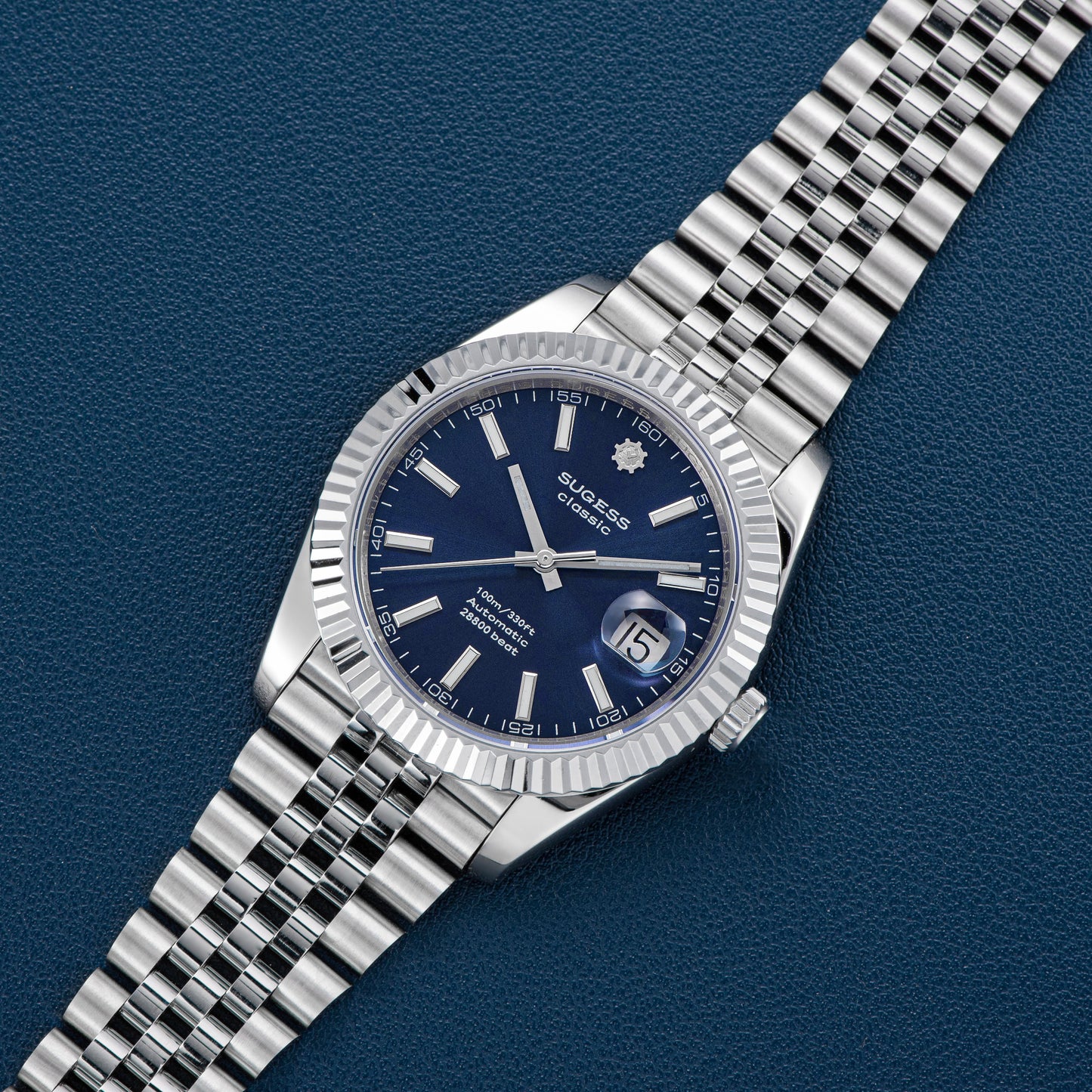 Automatic Classic S448 Deep Blue Dial Fluted Bezel Jubilee Bracelet ST2130