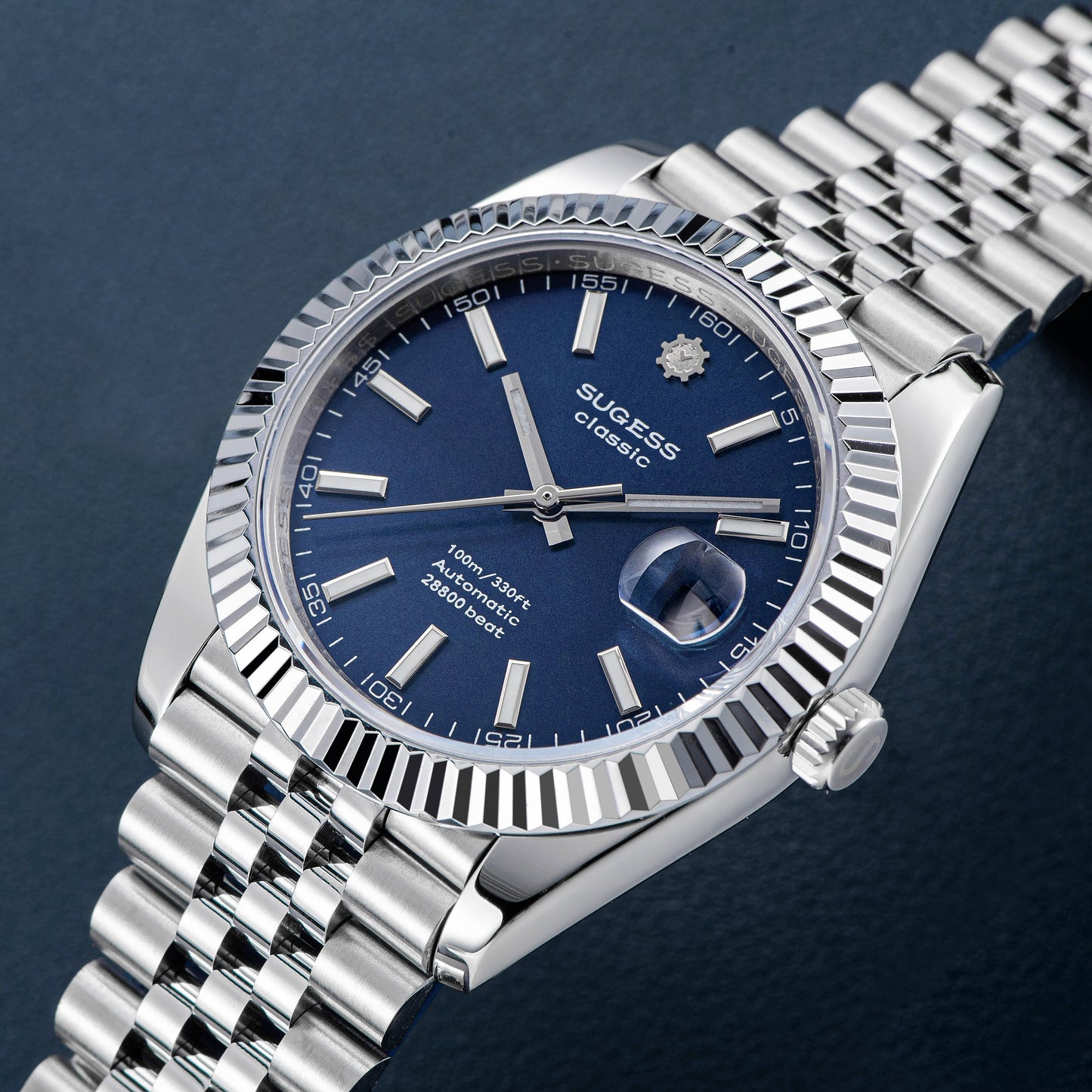 Automatic Classic S448 Deep Blue Dial Fluted Bezel Jubilee Bracelet ST2130