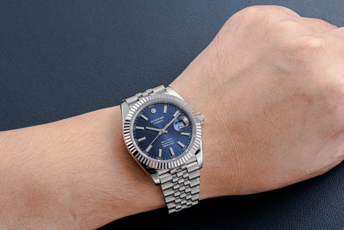 Automatic Classic S448 Deep Blue Dial Fluted Bezel Jubilee Bracelet ST2130