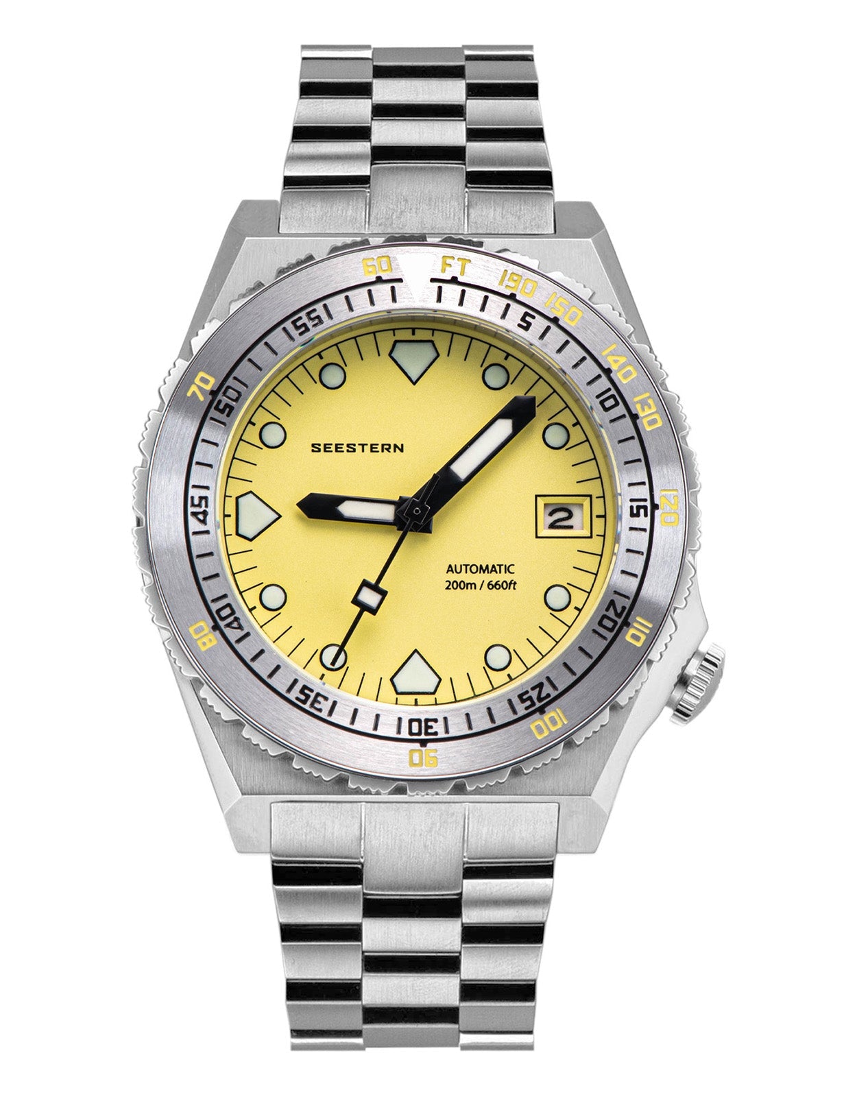 Seestern Vintage 407 600T Yellow Dial Ceramic Bezel