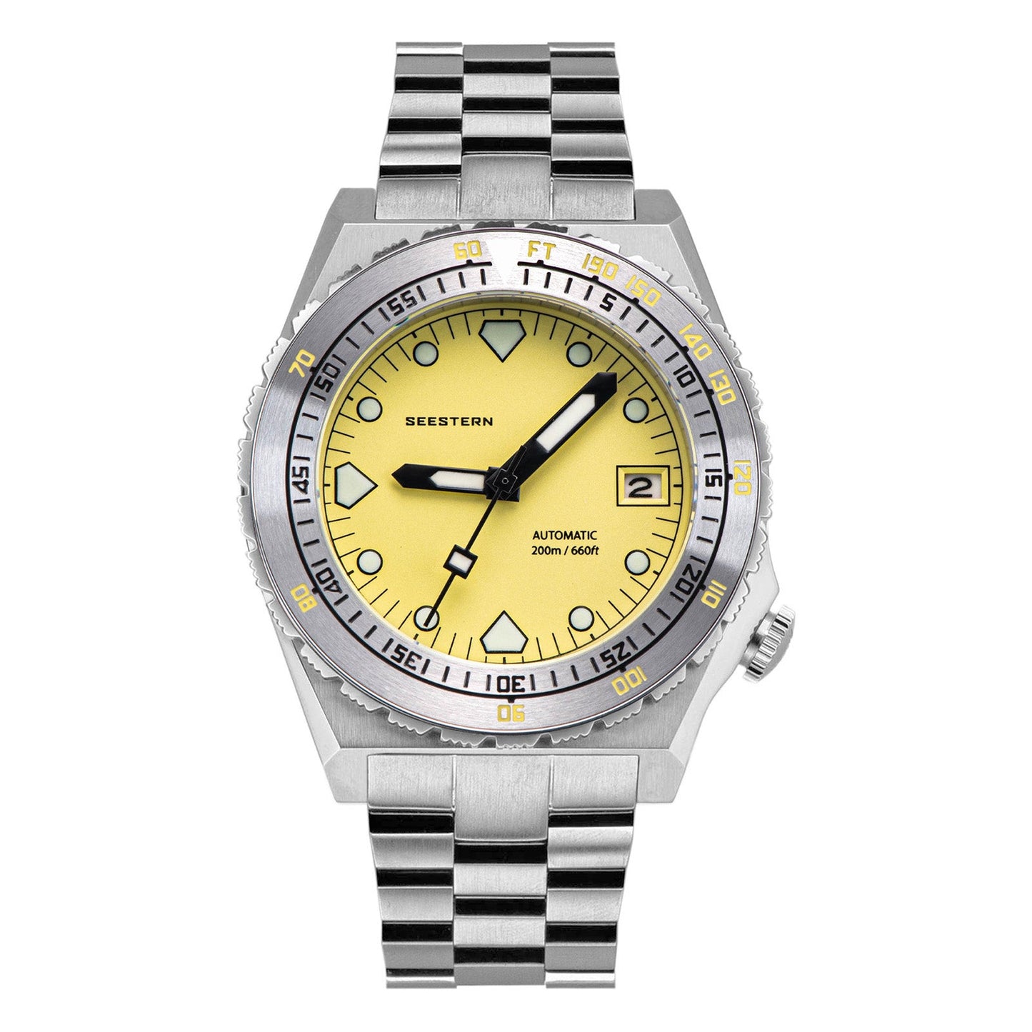 Seestern Vintage 407 600T Yellow Dial Ceramic Bezel