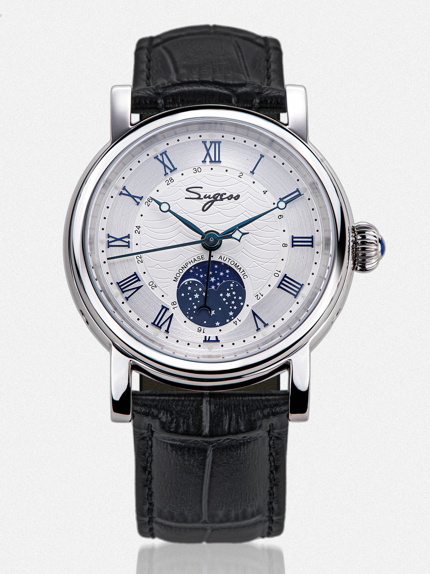 MoonPhase Master SU2108SZ Stainless-Steel Moon Phase Blue Indices