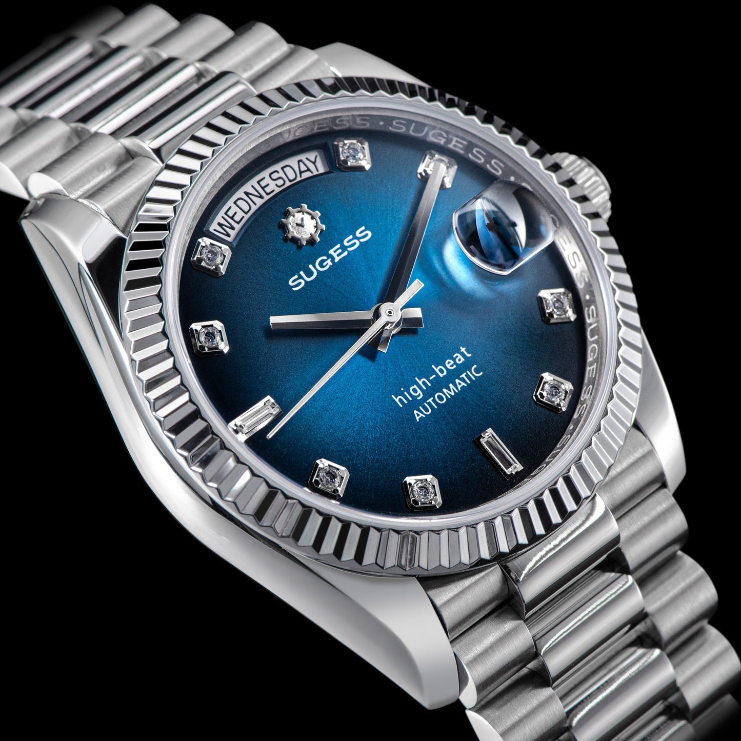 Heritage S449 DD Date and Day Display DD36 36mm Stainless Steel Blue Dial Automatic