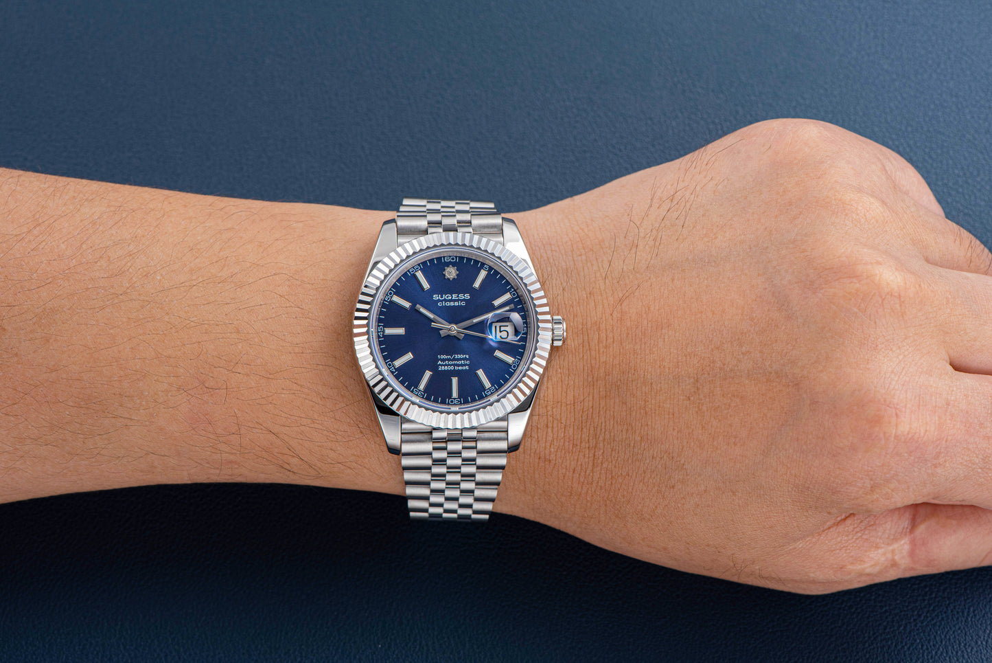 Automatic Classic S448 Deep Blue Dial Fluted Bezel Jubilee Bracelet ST2130