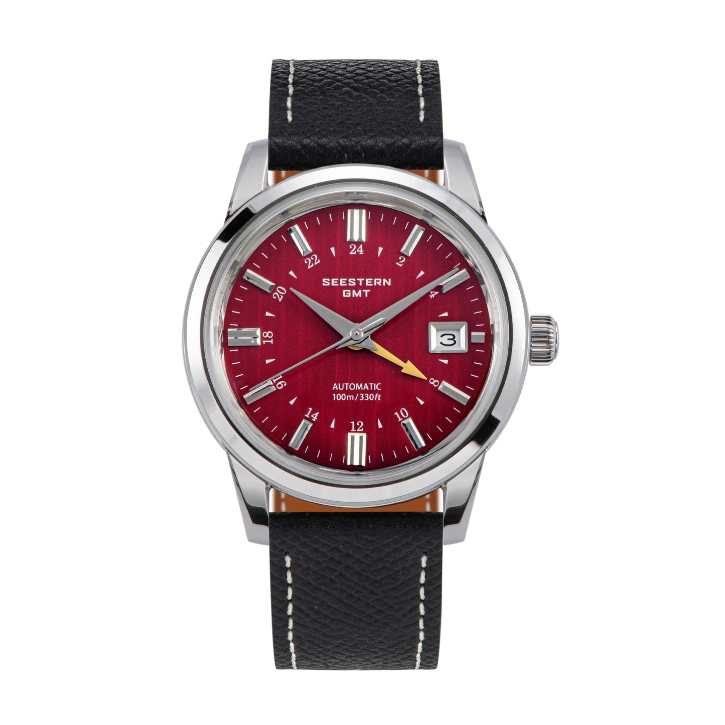 Seestern S446 GMT Watch Red Dial (Seiko NH34 GMT movement)