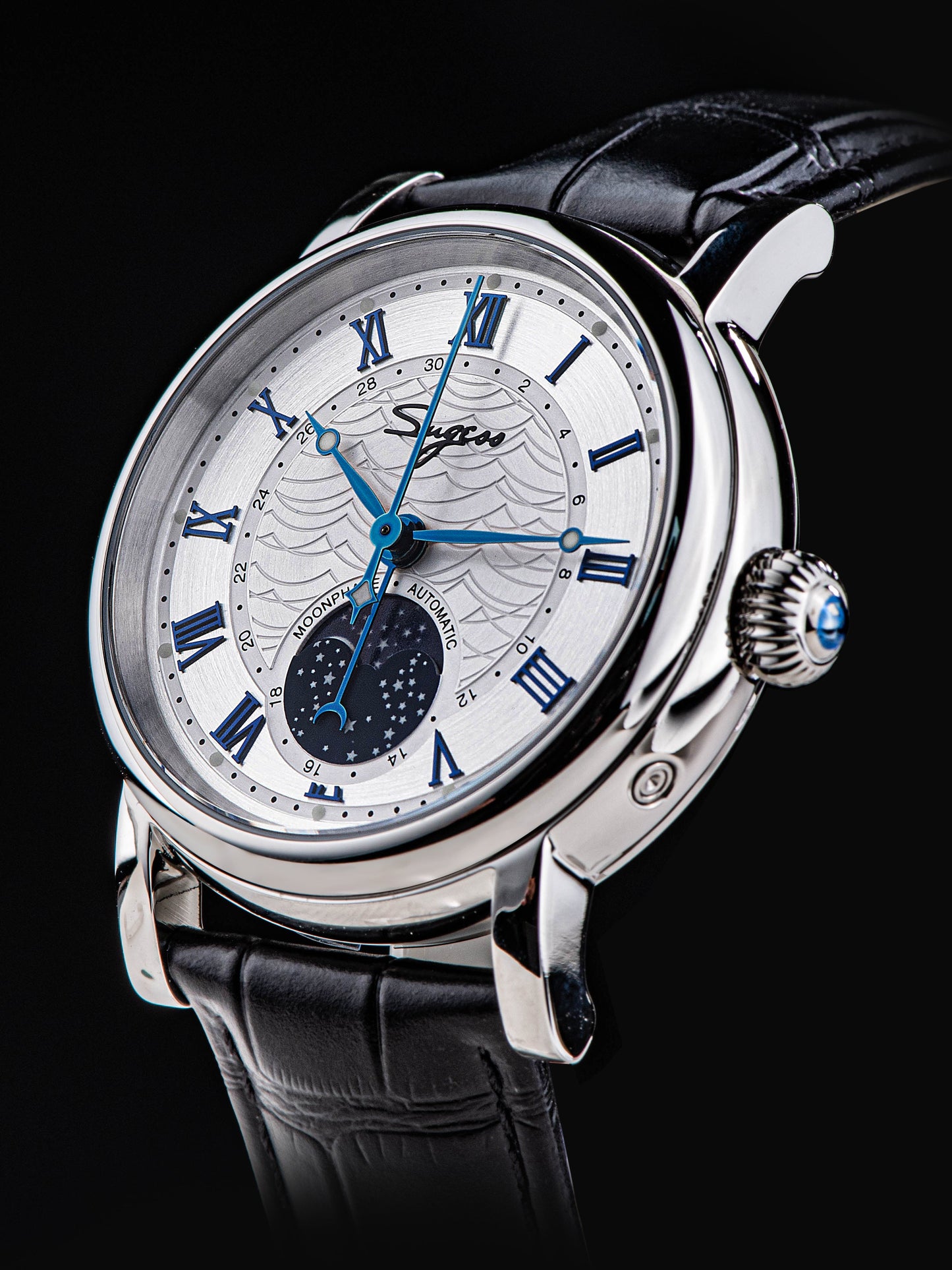 MoonPhase Master SU2108SZ Stainless-Steel Moon Phase Blue Indices