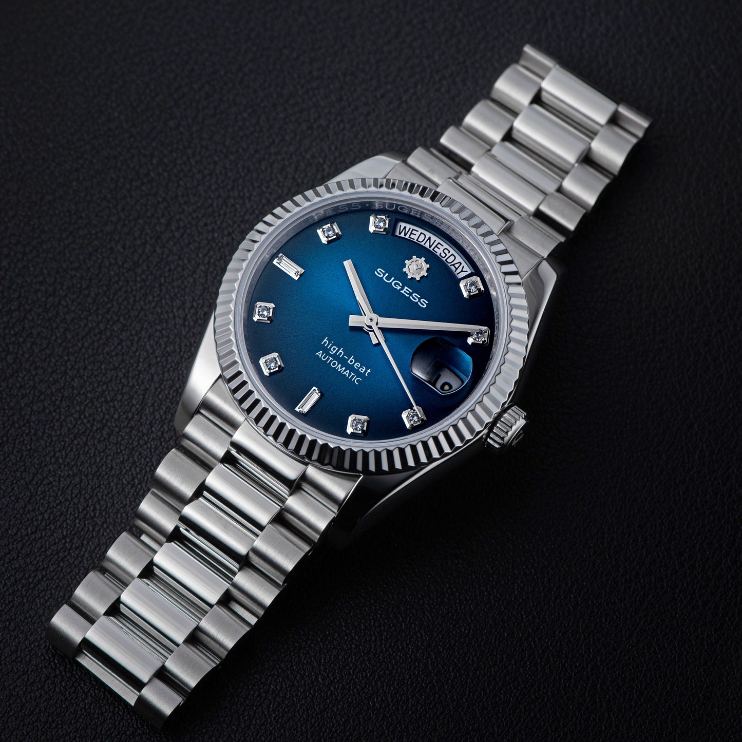 Heritage S449 DD Date and Day Display DD36 36mm Stainless Steel Blue Dial Automatic