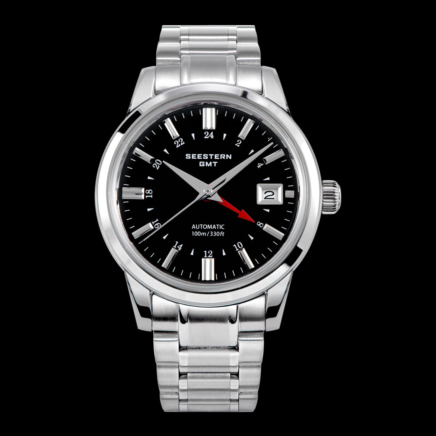 Seestern S446 GMT Watch Black Dial (Seiko NH34 GMT movement)