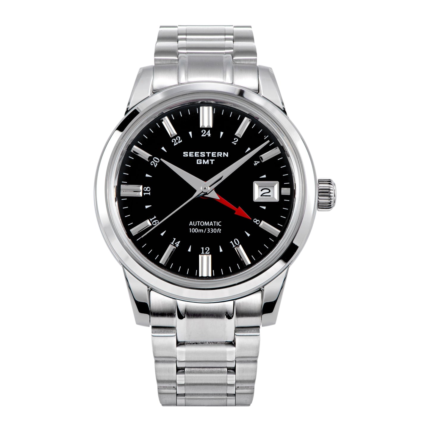 Seestern S446 GMT Watch Black Dial (Seiko NH34 GMT movement)