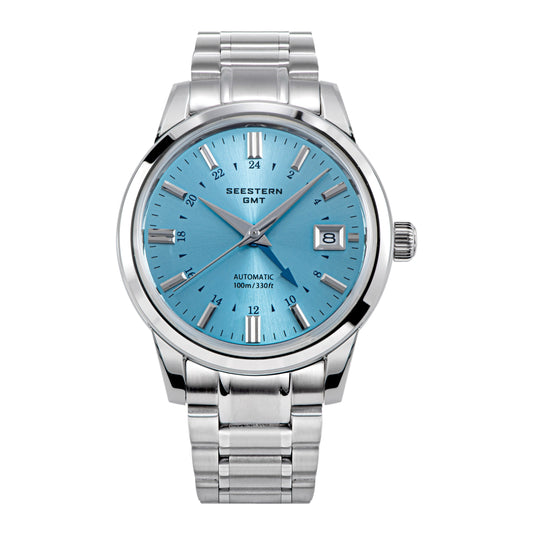 Seestern S446 GMT Watch Ice Blue Dial (Seiko NH34 GMT movement)