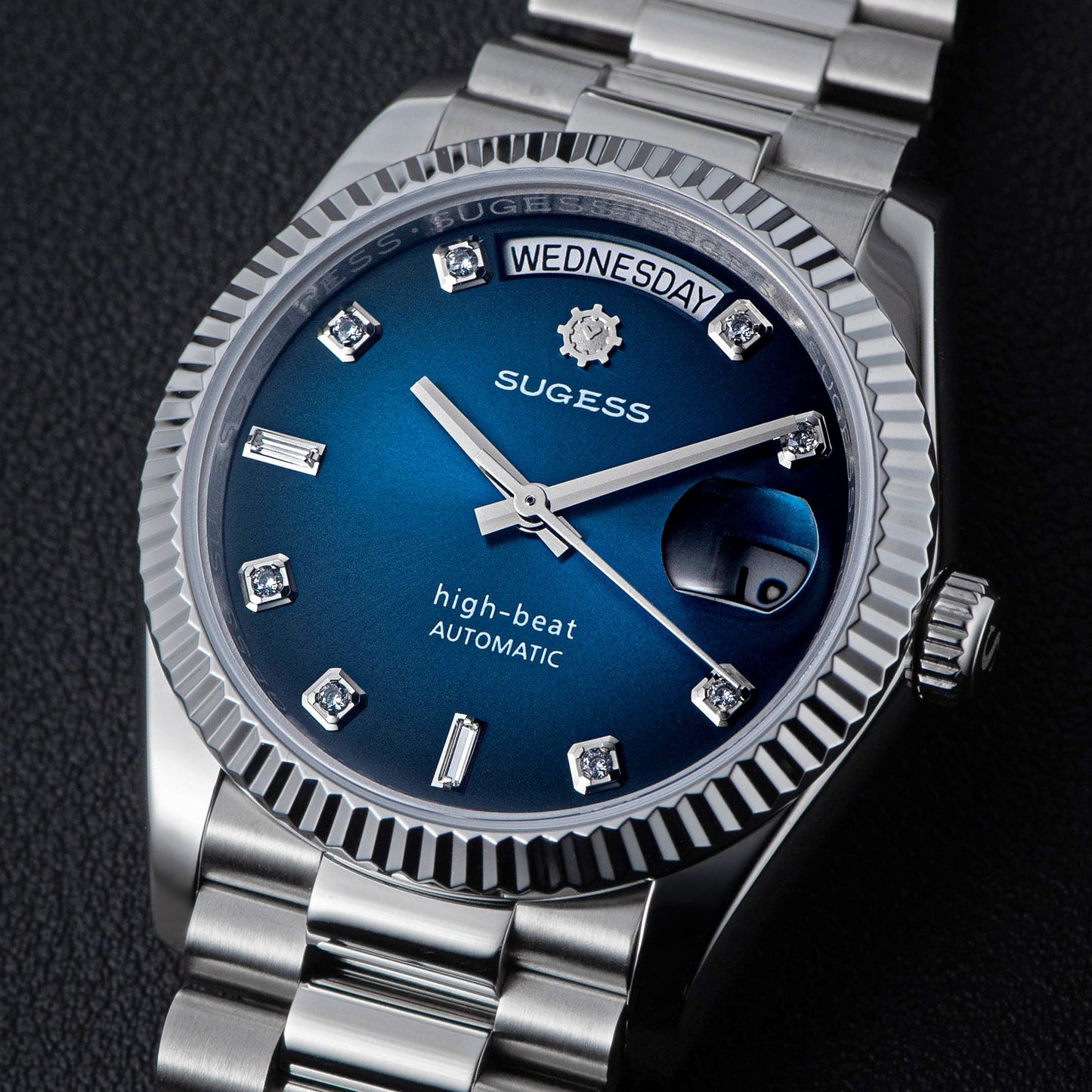 Heritage S449 DD Date and Day Display DD36 36mm Stainless Steel Blue Dial Automatic