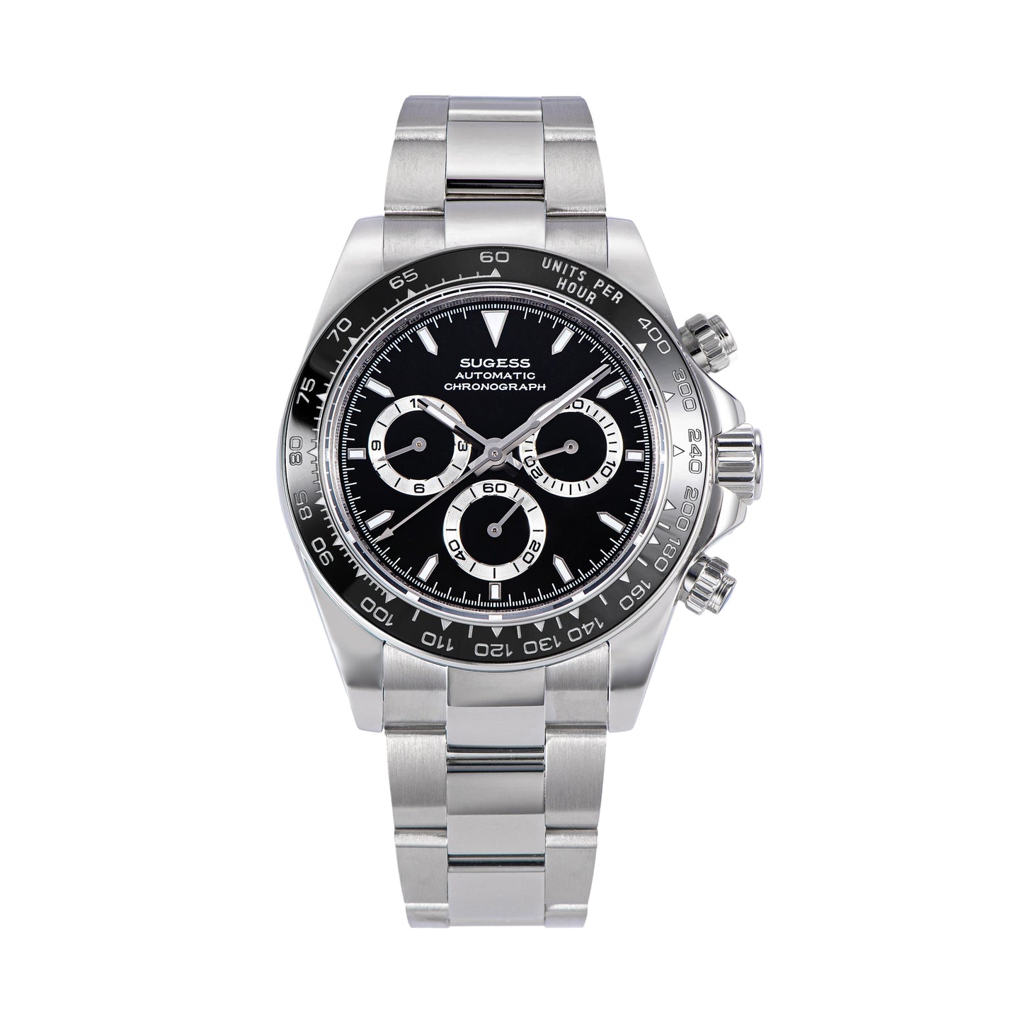 Automatic Chronograph S418-2.005 Black Dial Ceramic Bezel Professional