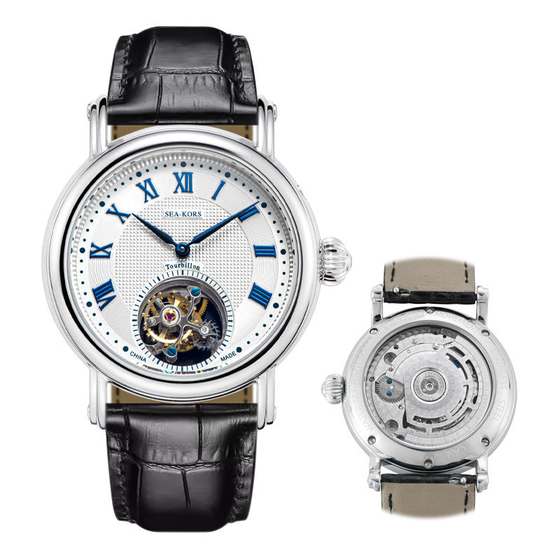 Seakors Tourbillon SE8002SW Blue Indexes Automatic Movement