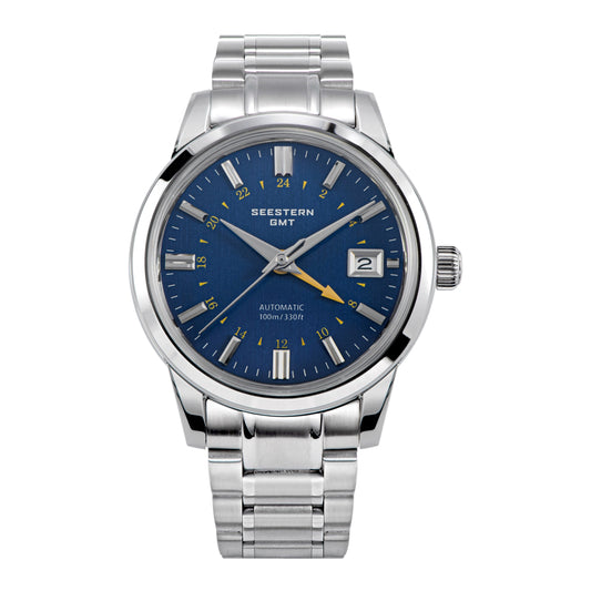 Seestern S446 GMT Watch Deep Blue Dial (Seiko NH34 GMT movement)