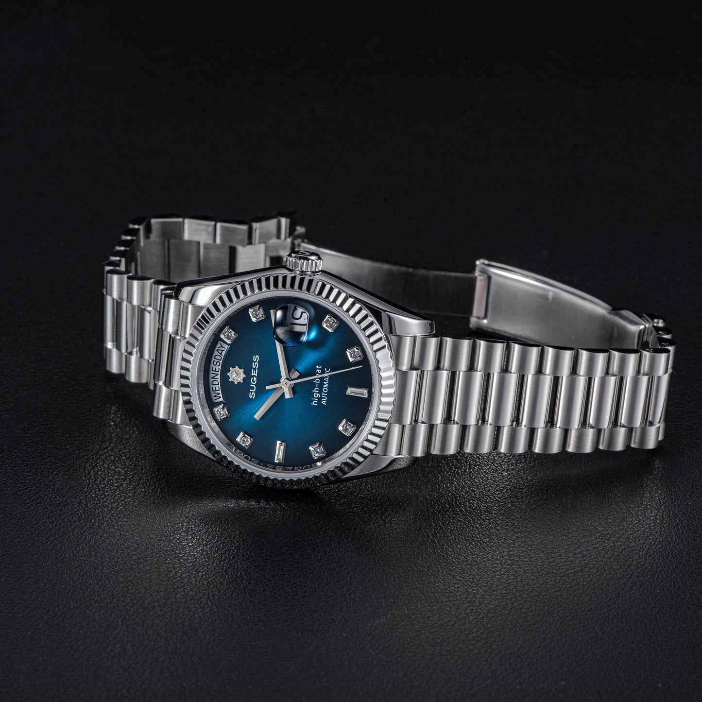 Heritage S449 DD Date and Day Display DD36 36mm Stainless Steel Blue Dial Automatic