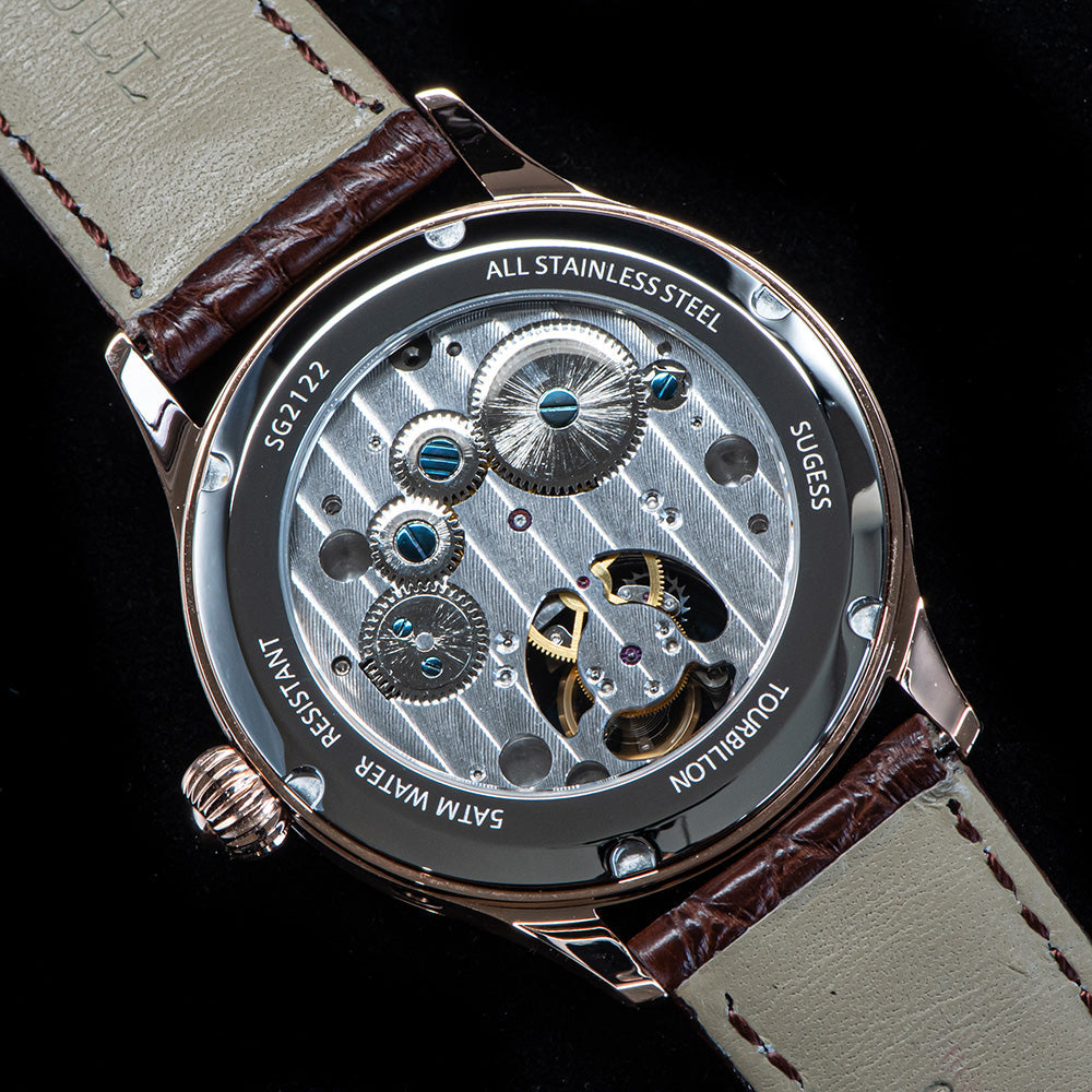 Tourbillon Master SU8004RGD Rose Gold Crystal Ring Bezel