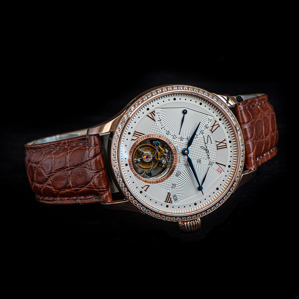 Tourbillon Master SU8004RGD Rose Gold Crystal Ring Bezel