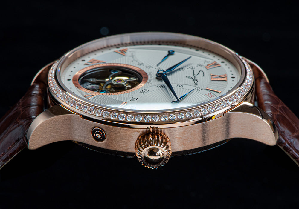 Tourbillon Master SU8004RGD Rose Gold Crystal Ring Bezel