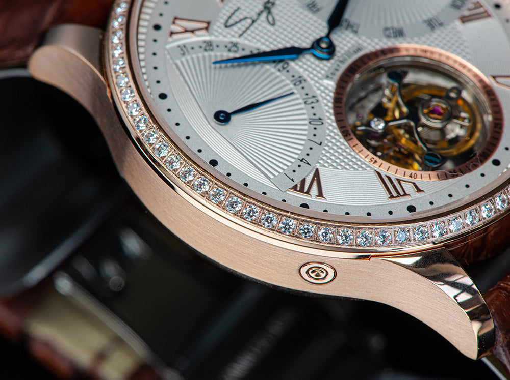 Tourbillon Master SU8004RGD Rose Gold Crystal Ring Bezel