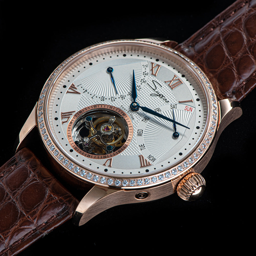 Tourbillon Master SU8004RGD Rose Gold Crystal Ring Bezel