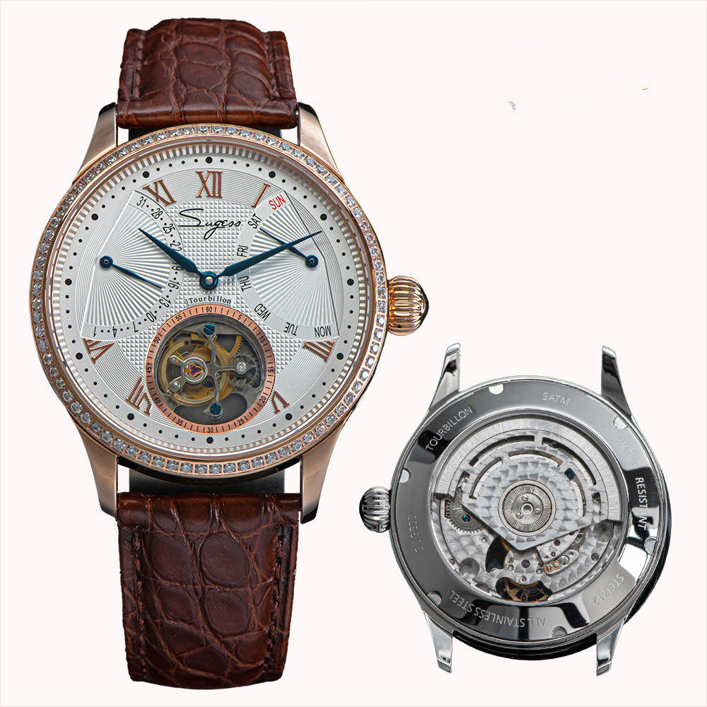 Tourbillon Master SU8004RGD Rose Gold Crystal Ring Bezel