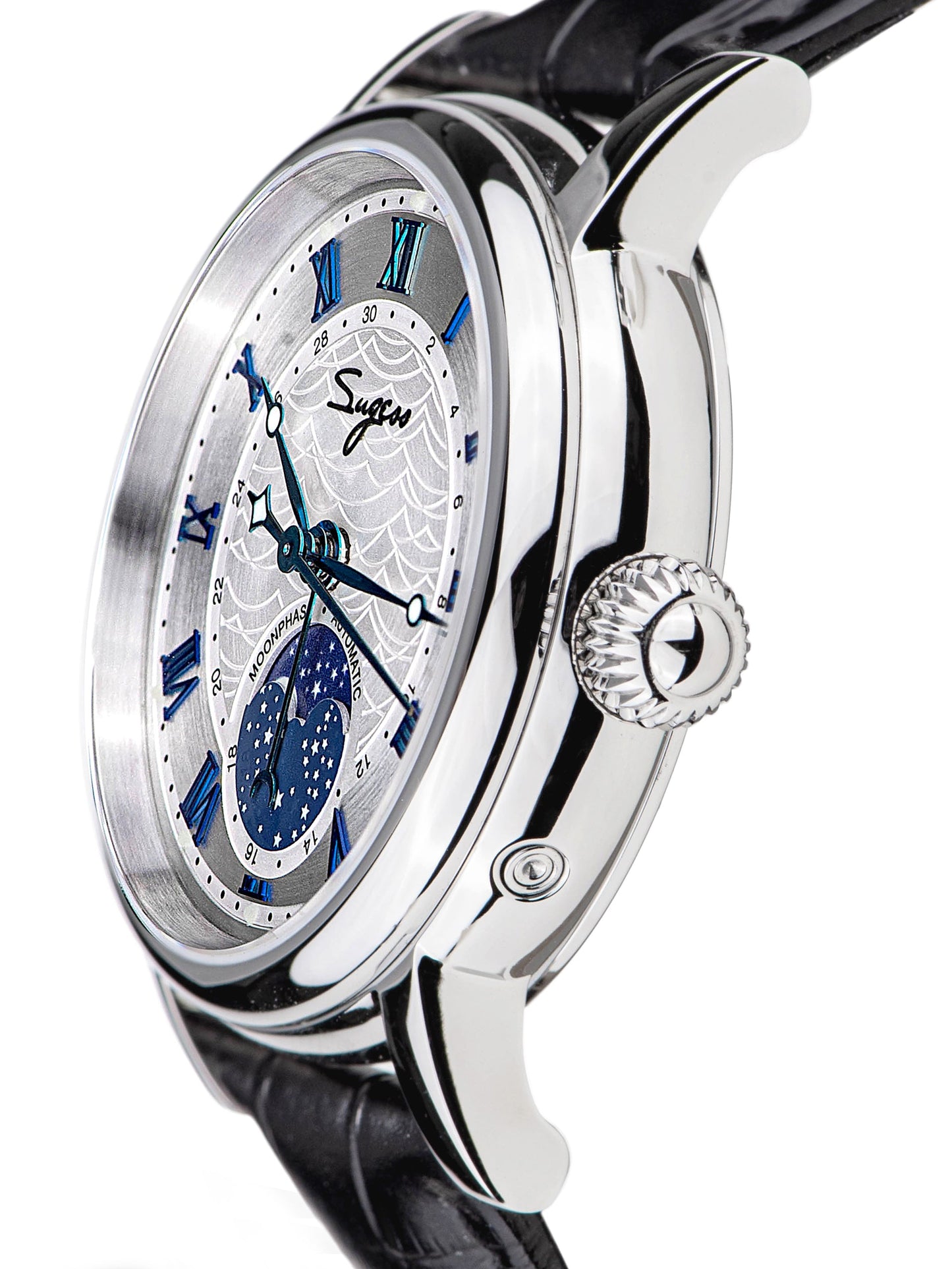 MoonPhase Master SU2108SZ Stainless-Steel Moon Phase Blue Indices