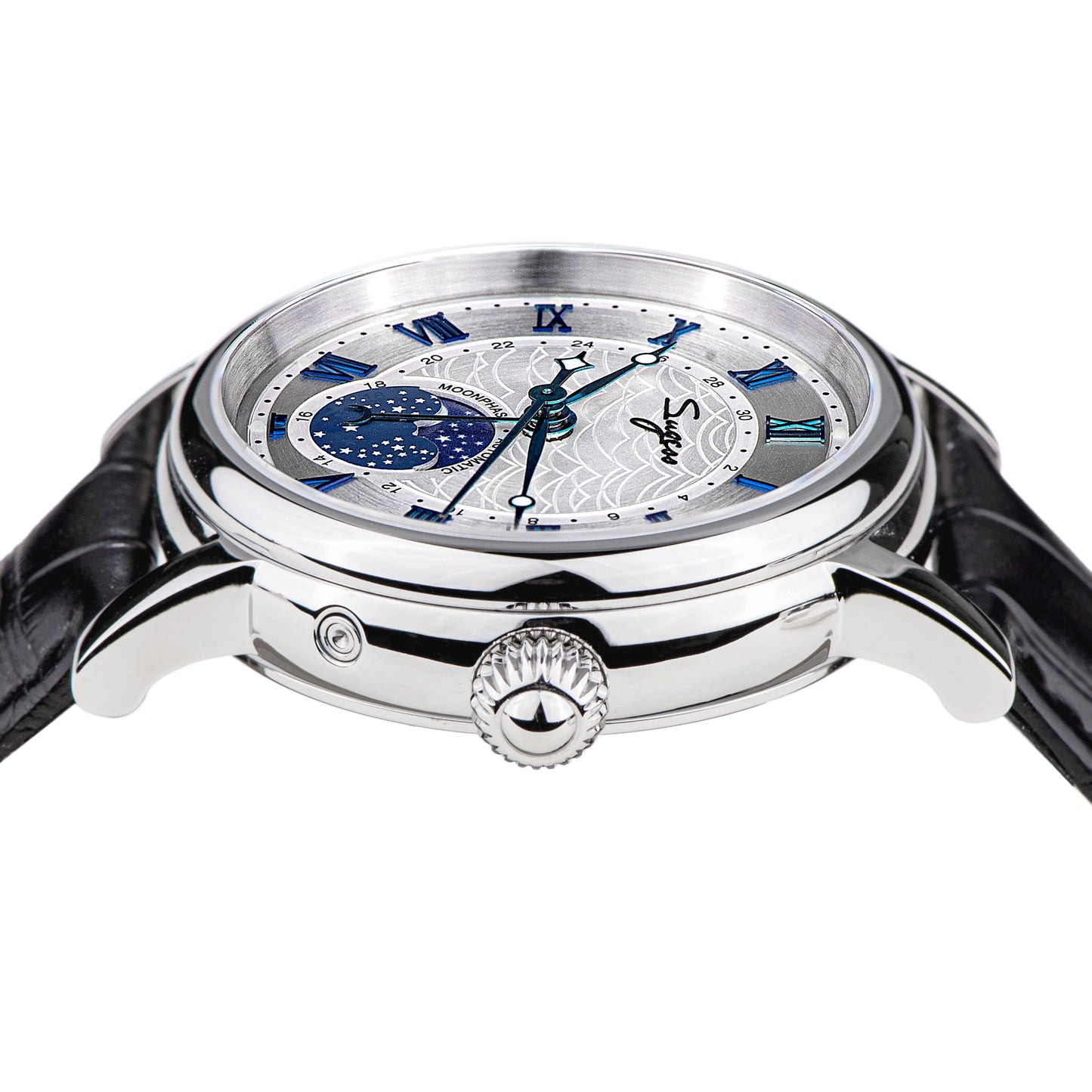 MoonPhase Master SU2108SZ Stainless-Steel Moon Phase Blue Indices